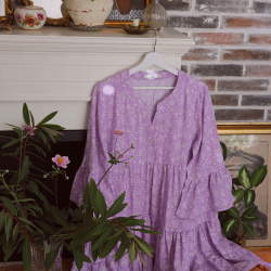 Purple Summer Blossom Mini Dress