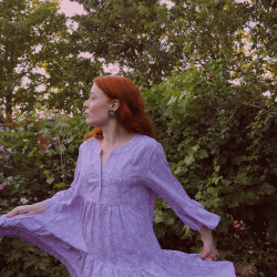 Purple Summer Blossom Mini Dress