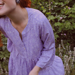 Purple Summer Blossom Mini Dress