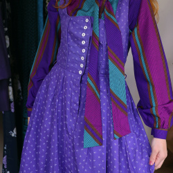 Purple White Floral Cotton Pinafore Dress | S