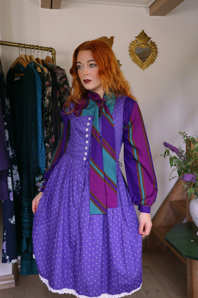 Purple &amp; Turquoise Vintage Blouse | M