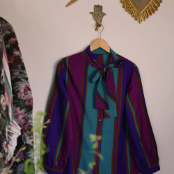Purple &amp; Turquoise Vintage Blouse | M