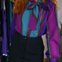 Purple &amp; Turquoise Vintage Blouse | M