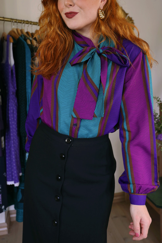 Purple &amp; Turquoise Vintage Blouse | M