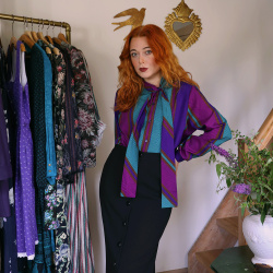 Purple &amp; Turquoise Vintage Blouse | M