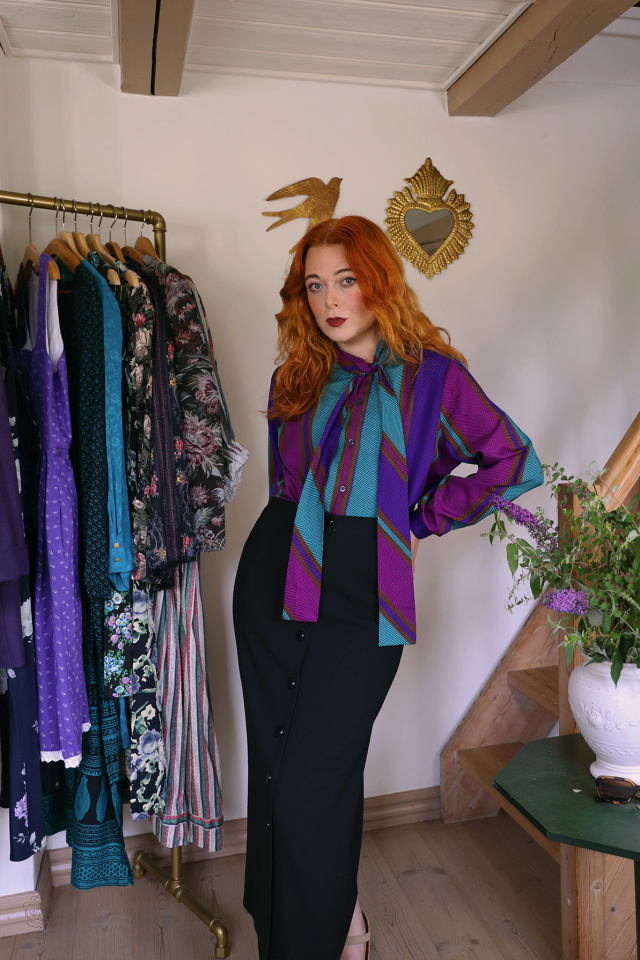 Purple &amp; Turquoise Vintage Blouse | M