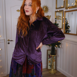 Purple Velvet Vintage Blouse | M