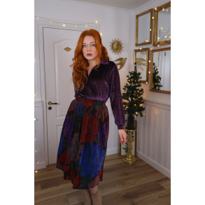 Purple Velvet Vintage Blouse | M