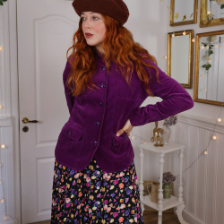 Purple Velvet Vintage Jacket | S/M