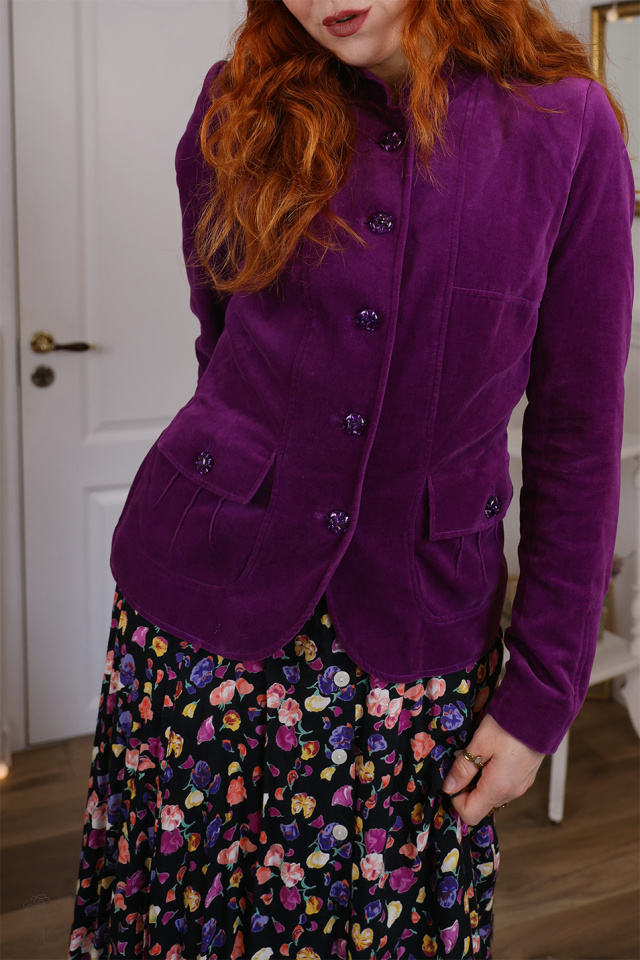 Purple Velvet Vintage Jacket | S/M