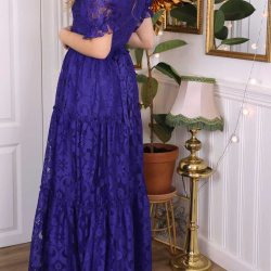 Purpely Blue 70's Maxi Gown | S