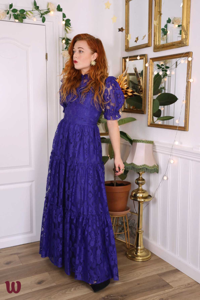 Purpely Blue 70's Maxi Gown | S