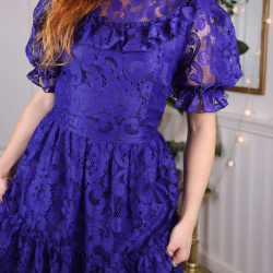 Purpely Blue 70's Maxi Gown | S