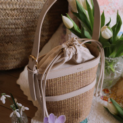 Raffia Spring Blossom Bag 