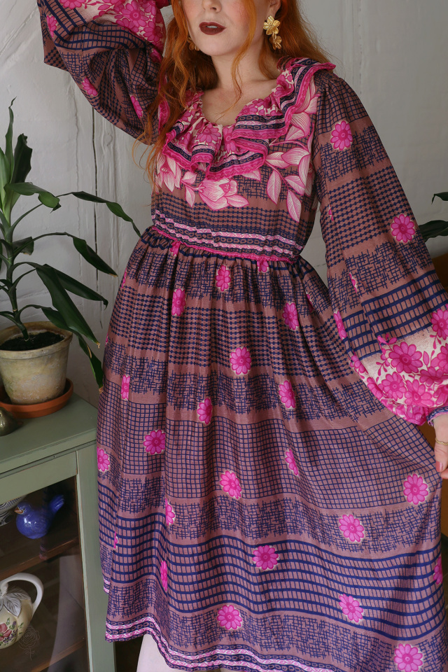 Recycled Pink Floral Holly Dress | XS/S