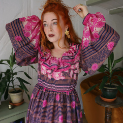 Recycled Pink Floral Holly Dress | XS/S