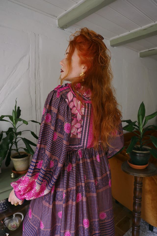 Recycled Pink Floral Holly Dress | XS/S