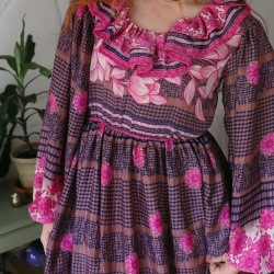 Recycled Pink Floral Holly Dress | XS/S