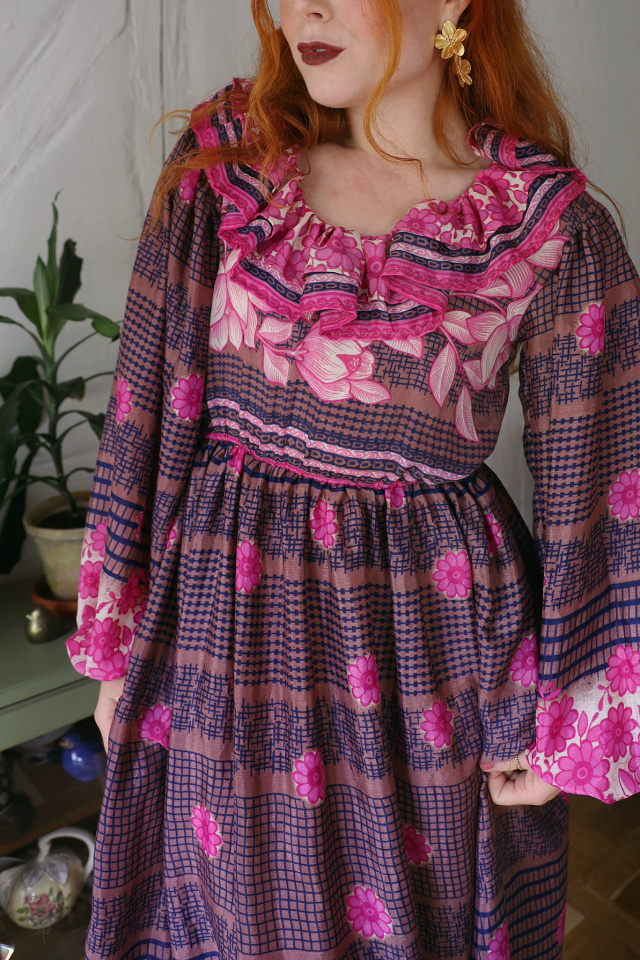Recycled Pink Floral Holly Dress | XS/S