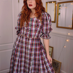Red &amp; Blue Plaid Vintage Dress | S