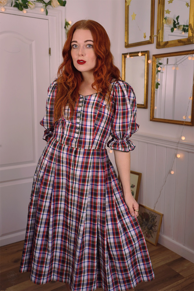 Red &amp; Blue Plaid Vintage Dress | S