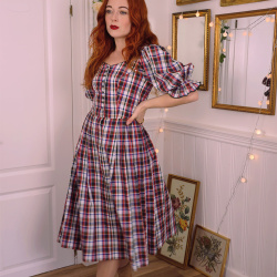 Red &amp; Blue Plaid Vintage Dress | S