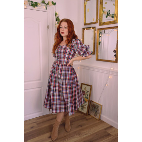 Red & Blue Plaid Vintage Dress | S