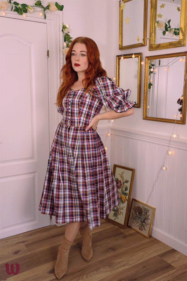 Red &amp; Blue Plaid Vintage Dress | S