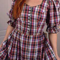 Red &amp; Blue Plaid Vintage Dress | S