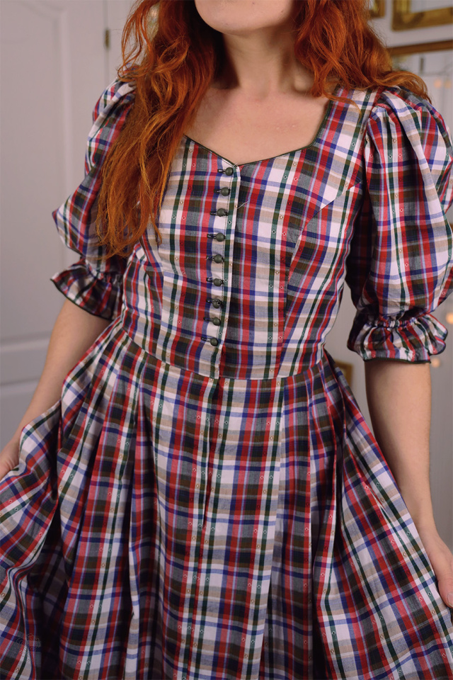 Red &amp; Blue Plaid Vintage Dress | S