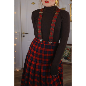 Red, Black & Yellow Plaid Retro Braces