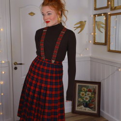 Red, Black &amp; Yellow Plaid Retro Braces