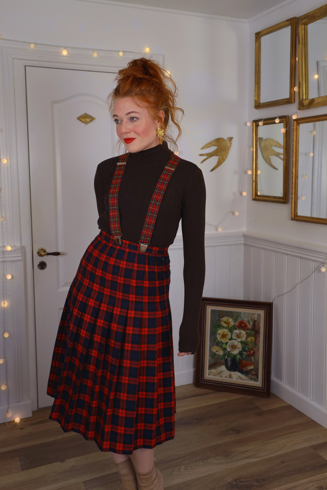 Red, Black &amp; Yellow Plaid Retro Braces