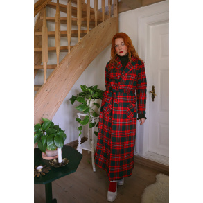 Red & Green Checkered Vintage Coat | M
