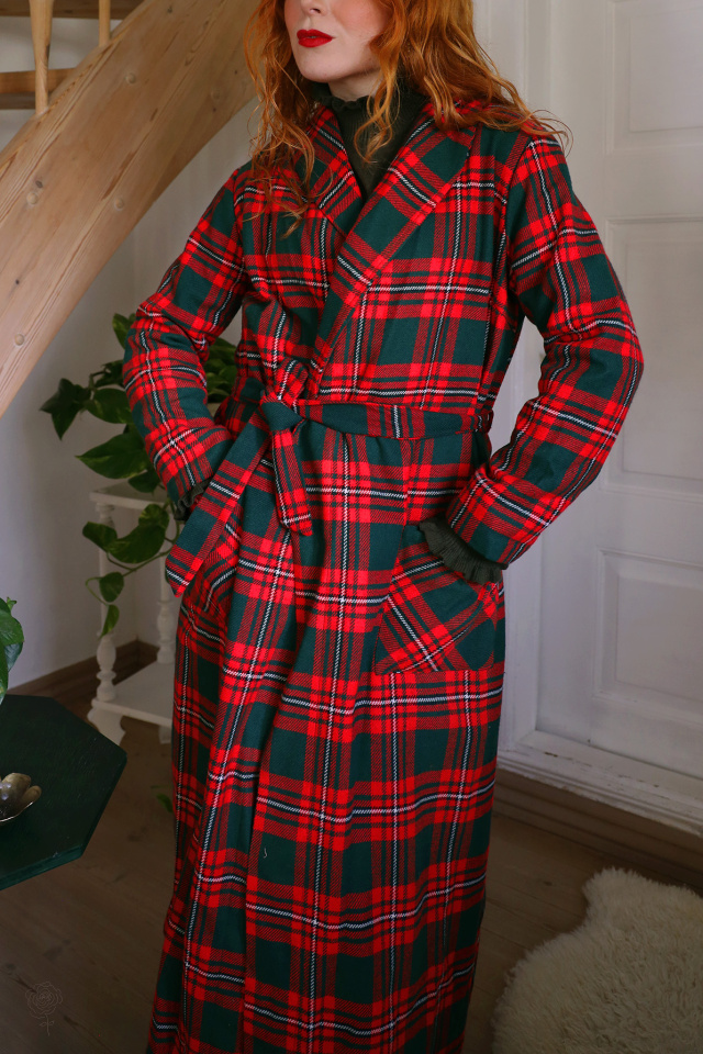 Red &amp; Green Checkered Vintage Coat | M