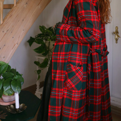 Red &amp; Green Checkered Vintage Coat | M