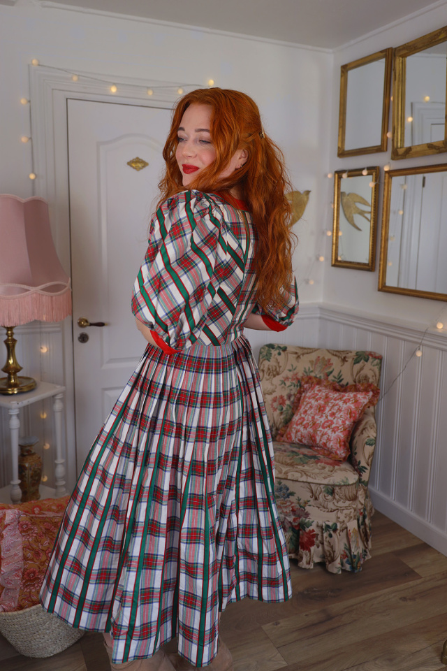 Green &amp; White Plaid Cottagecore Dress | XS/S