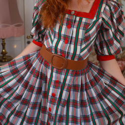 Green &amp; White Plaid Cottagecore Dress | XS/S