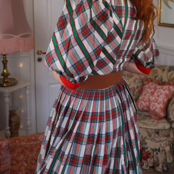 Green &amp; White Plaid Cottagecore Dress | XS/S