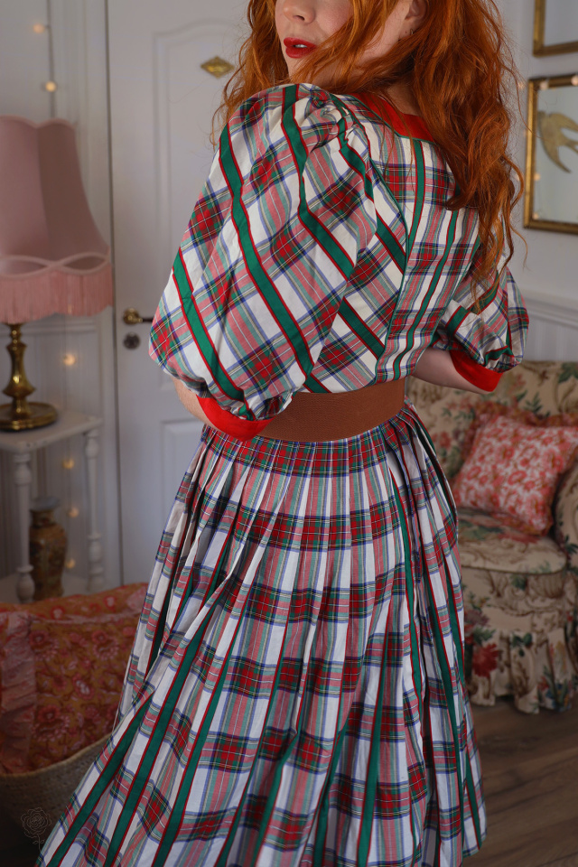 Green &amp; White Plaid Cottagecore Dress | XS/S