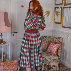Green &amp; White Plaid Cottagecore Dress | XS/S