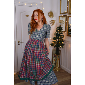 Green & Red Plaid Vintage Skirt | M