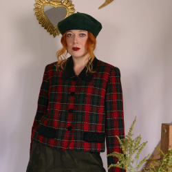 Red &amp; Green Tweed Vintage Jacket | M