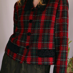 Red &amp; Green Tweed Vintage Jacket | M