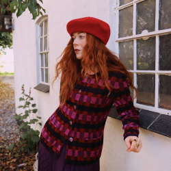 Pink &amp; Red Square Vintage Blazer Jacket | S