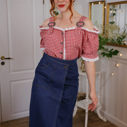 Red &amp; White Gingham Top | XXL