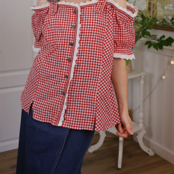 Red &amp; White Gingham Top | XXL
