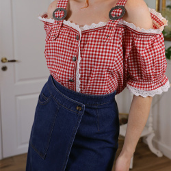 Red &amp; White Gingham Top | XXL