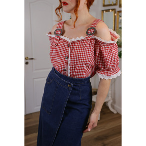 Red & White Gingham Top | XXL
