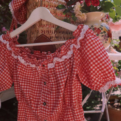 Red Checkered Vintage Top | S